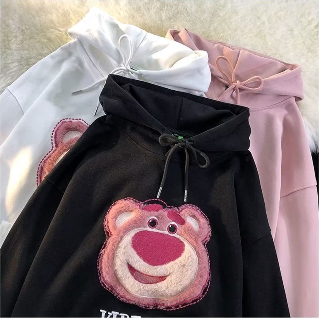 Áo Hoodie Nữ Zip In Hình Gấu Chất Nỉ Hai Lớp Có Nón Form Rộng Ulzzang Thời Trang Cực Dễ
