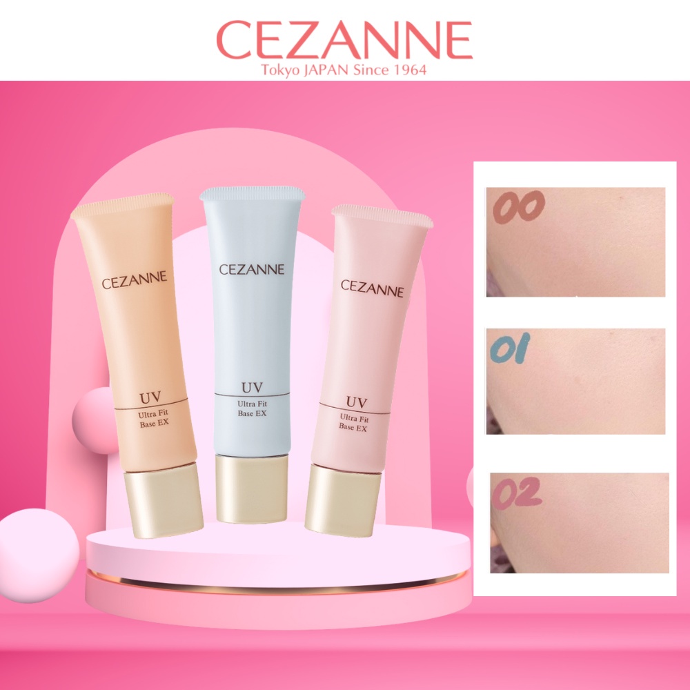 Kem lót trang điểm Cezanne UV Ultra Fit Base EX Nhật Bản dưỡng ẩm nâng tone 30g