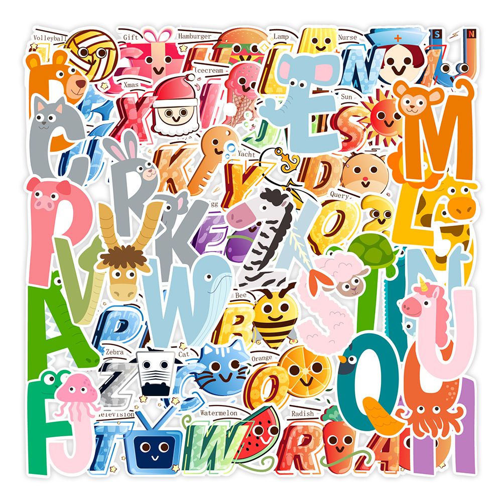 52pcs Cartoon Game Alphabet Lore Stickers For Laptop Skateboard Motor Bike  Car Fridge Guitar Waterproof Sticker