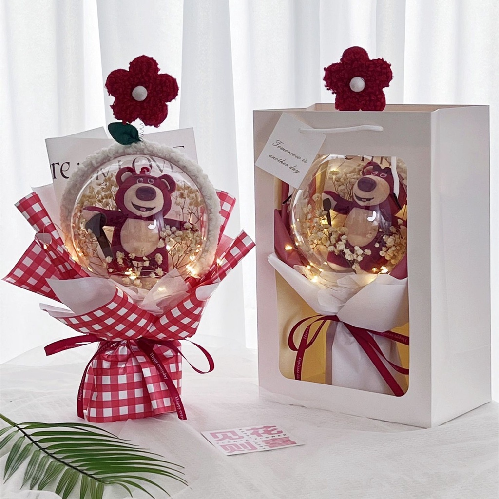 Cùng ngày giao hàng! Bó Hoa Quả Dâu Tây / Gấu Bobo Sáng Tạo Dễ Thương Làm Quà Tặng Sinh Nhật Bạn Gái / Bạn Gái / Ngày Lễ Tình Nhân Trung Quốc IZWQ