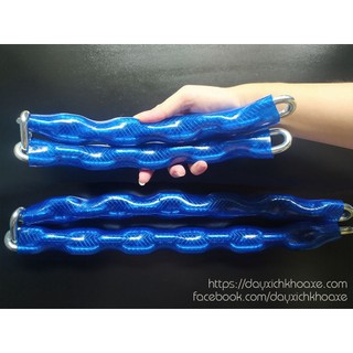 Dây Xích Khóa Xe Aurae - DX1A (Xích 8 ly - Nhựa dày 3mm - Màu Xanh - 62cm)