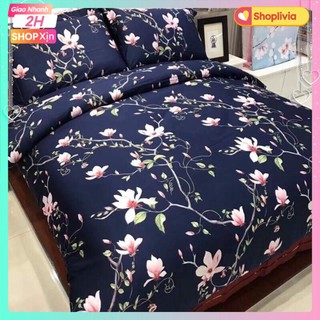 Xả hàng tết Bộ ga gối giường 1m2,m4,1m6 mẫu hoa lan HCM15