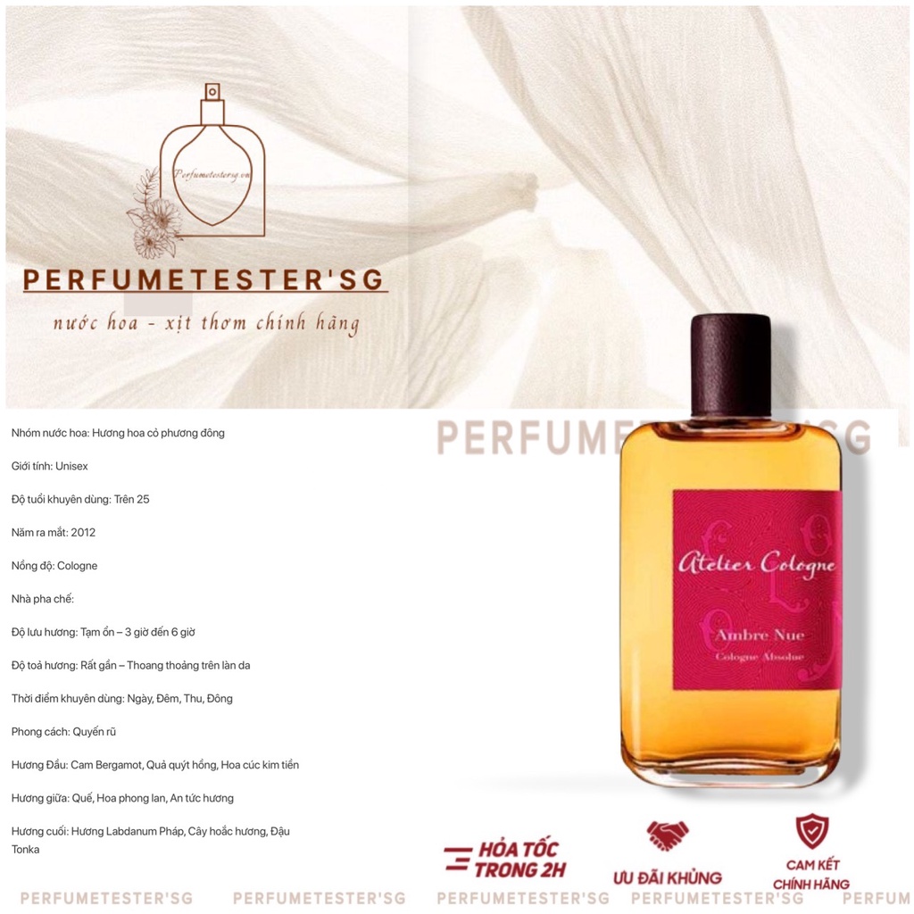 Nước hoa  Atelier Ambre Nue -perfumetester