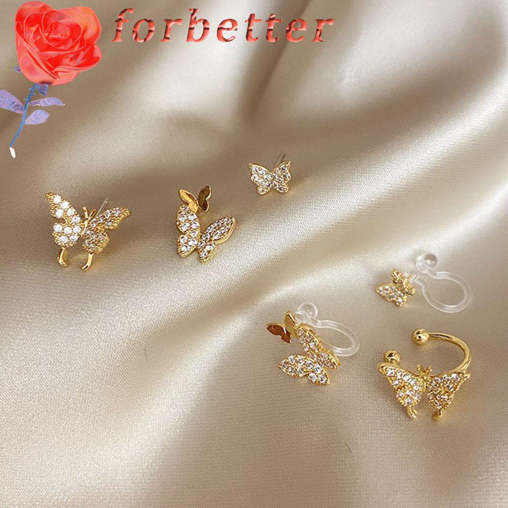 Hoa Tai Dáng Dài Hình Bướm Đính Đá Thời Trang Cho Nữ