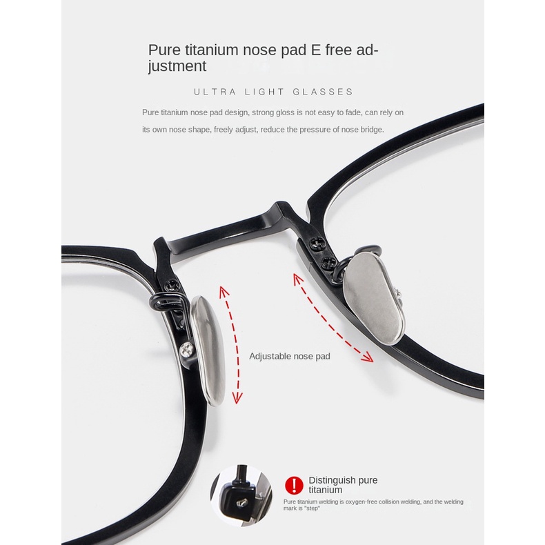 Hevia Mắt Kính Gọng Titan Siêu Nhẹ pt106 Thời Trang Cho Nam Và Nữ