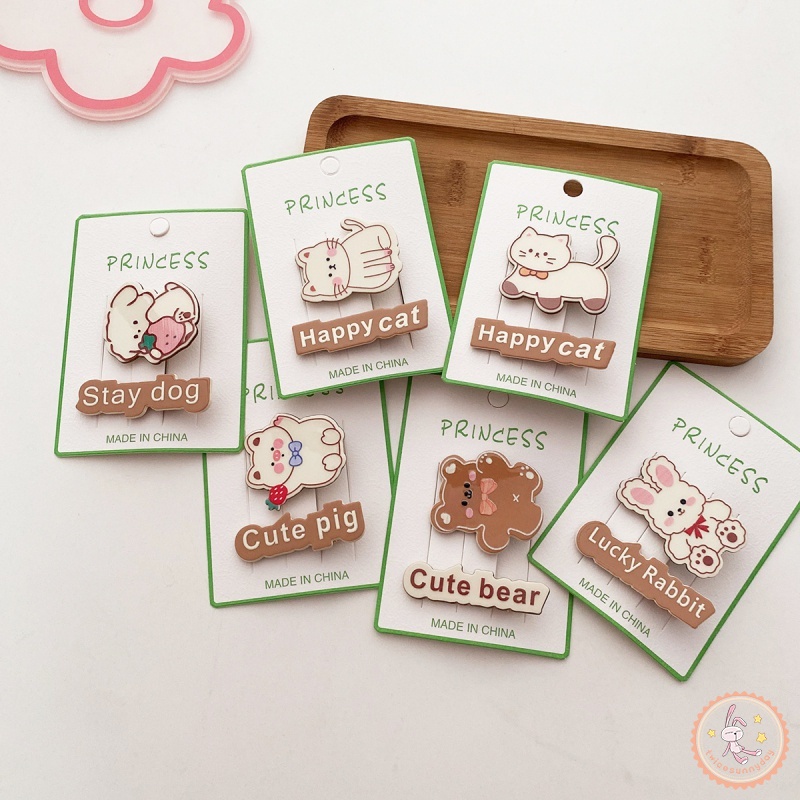 Set 2 Kẹp Tóc Nơ Xinh Xắn Dành Cho Bé Gái