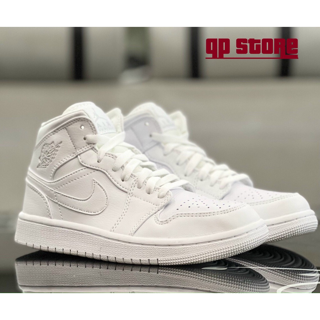 Giày Thể Thao Nike Jordan 1 Mid Triple White
