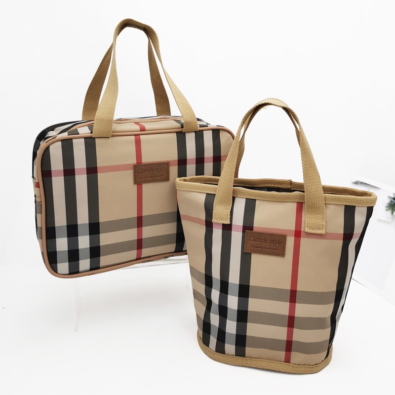 Túi Đựng Mỹ Phẩm Hình Vuông Chất Liệu nylon Chống Thấm Nước Phong Cách Hàn Quốc