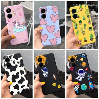 Ốp Điện Thoại Silicone TPU Mềm Màu Kẹo In Hình Phi Hành Gia Cho Vivo Y22 Y22s 2022 Y22 Y 22 22S 4G V2206 V2207
