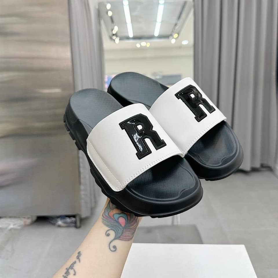 Dép quai ngang nam nữ đế cao chữ R cao cấp 2 màu full size