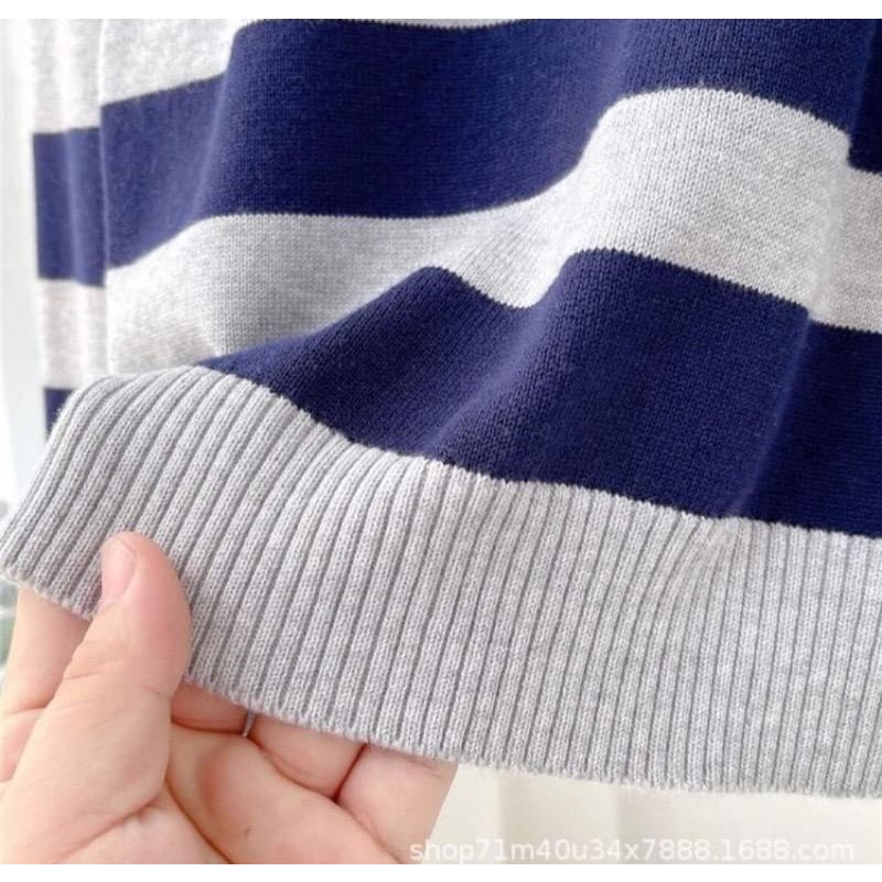 ÁO LEN KẺ UNISEX CHO BÉ 25-55KG