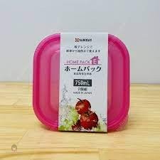 Set 2 hộp nhựa 750ml màu hồng