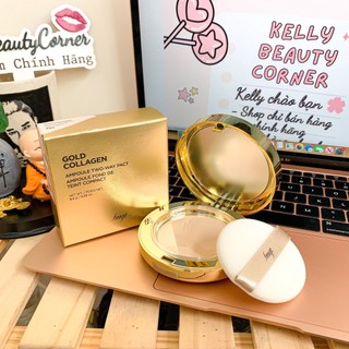 Phấn phủ siêu mịn TheFaceShop Gold Collagen Ampoule Two Way Pact SPF40++