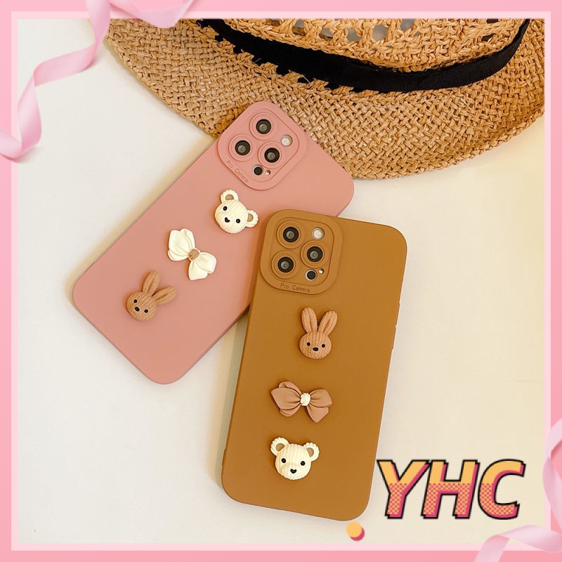 ốp iphone Hình Thỏ 3D Dễ Thương tương thích iPhone 6s 6splus 7 7plus 8 8plus X XS 11 12 Pro Max Plus Promax-035