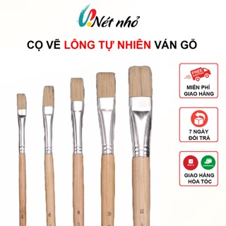 Bộ 6 Cọ Vẽ Tranh Sơn Dầu, Arcylic, Màu Nước, Bộ Cọ Vẽ Cán Gỗ Nhiều Size