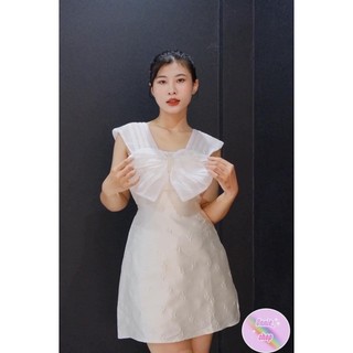 Đầm Xoè Phối Voan Viền Ngọc mã UDR005 🤍 màu trắng Freesize 🤍