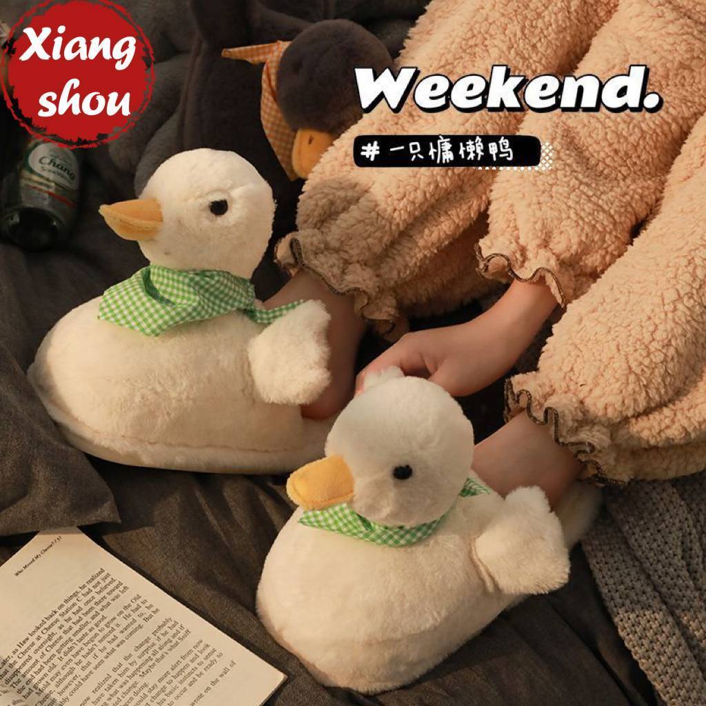 Dép Bông Đi Trong Nhà Hình Vịt Con Dễ Thương Cho Cặp Đôi