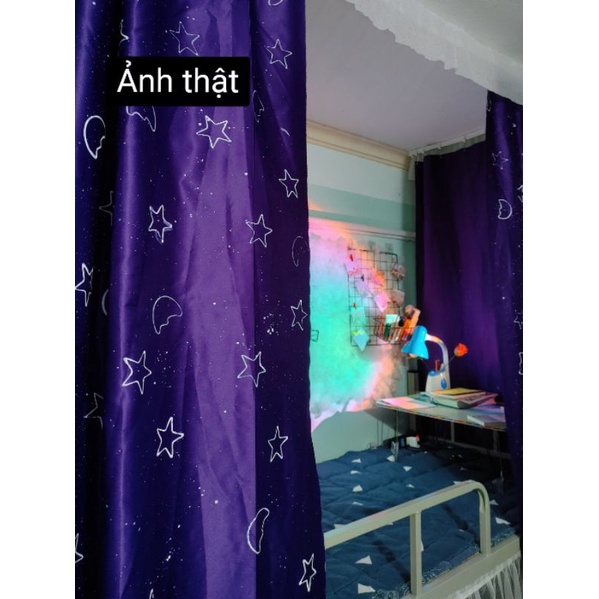 Combo Rèm trượt giường tầng kí túc xá cho cả 2 tầng, che 3 mặt cản sáng 95%