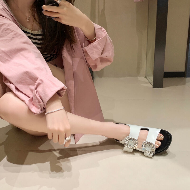 Miss Rollin ~ Dép Quai Đôi Dày Đính Đá Giản Dị Dành Cho Nữ