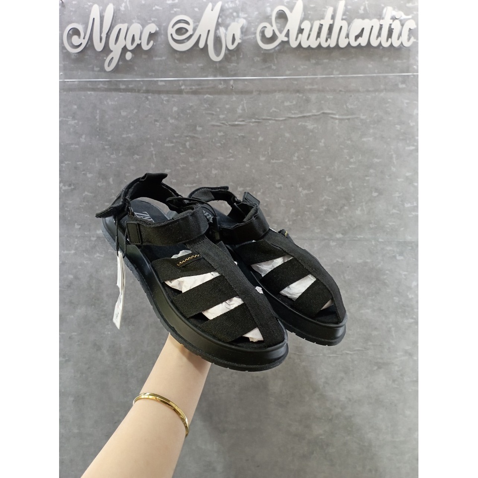 ZARA Authentic-giày sandal rọ mũi nữ màu đen