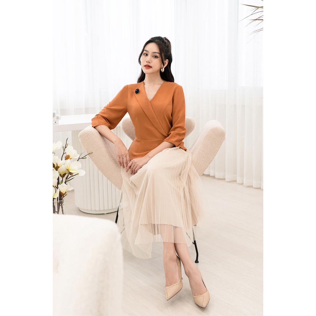 Áo Peplum LAMER Tay Lỡ Đính Hoa L61B22Q062