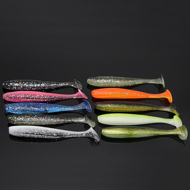 Bộ 10 Mồi Câu Cá Mềm Bằng Nhựa 5.5cm / 1.2g Bằng Silicon Mềm/mồi mềm kèm lưỡi/noeby