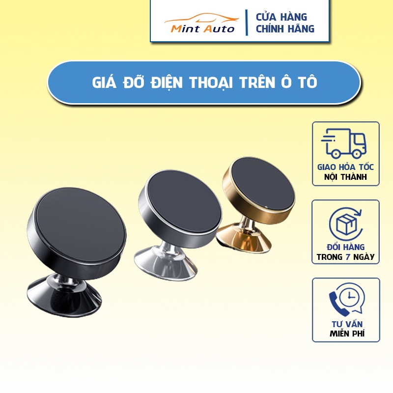 Giá Đỡ Điện Thoại Trên Ô Tô Nam Châm Xoay 360 Độ Cao Cấp Nhỏ Gọn Tiện Lợi