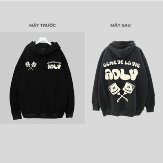 Áo Hoodie Zip ADLV Marshmallow Phối Hình Cực Chất Hot Trend, Áo Hoodie Unisex Nam Nữ Form Rộng