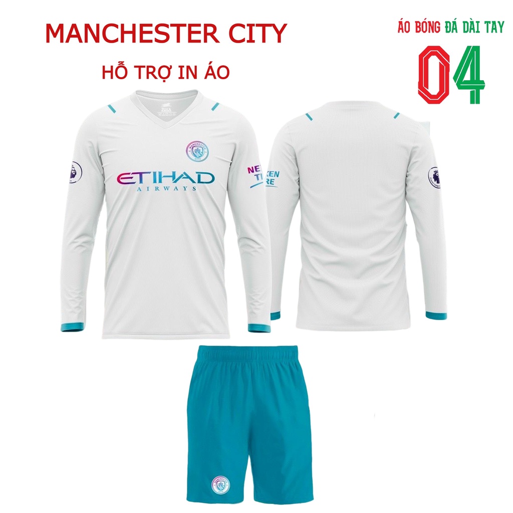 Bộ quần áo bóng đá Dài tay Thun thái CLB Man.city Nhiều Màu