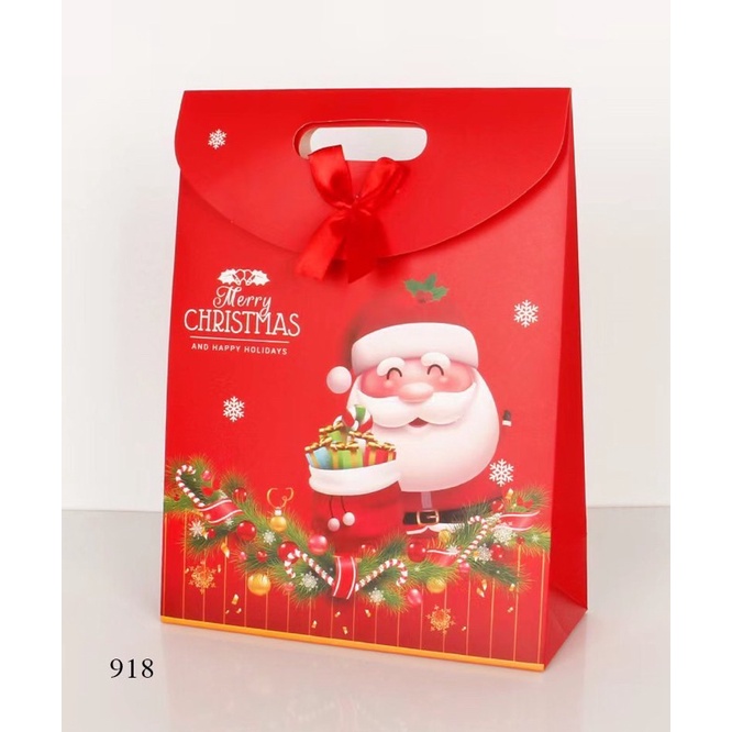 Túi Giấy Đựng Quà Giáng Sinh Noel Có Nắp