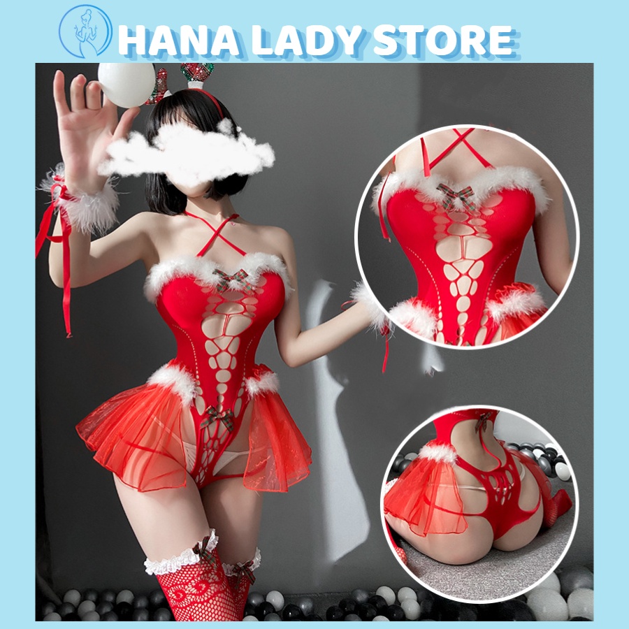 Cosplay sexy noel đồ ngủ liền thân nữ hóa trang gợi cảm mùa đông Hanaladystore C288