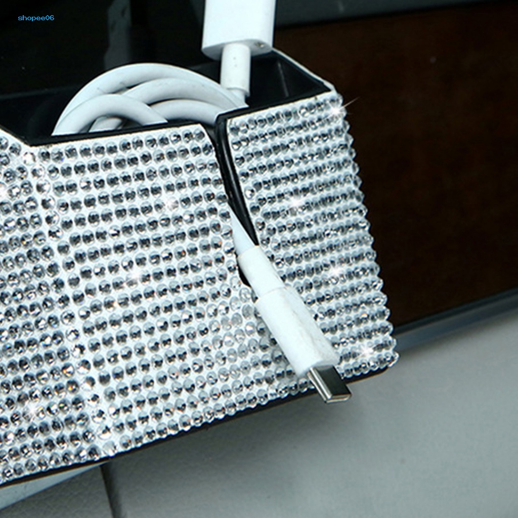 Hộp Đựng Đồ Dùng Xe Hơi Đính Đá Sang Trọng Chống Rơi