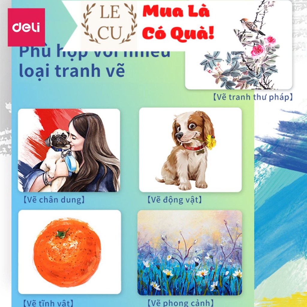 Màu bột Gouache dạng tuýp 12ml Deli - 5/12/24 màu - 1 hộp - EC11 .