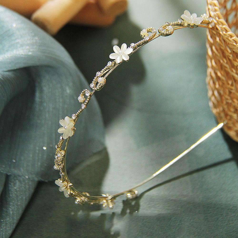 AROMA Cài Tóc Hình Vương Miện Đính Đá Opal Sang Trọng Cho Cô Dâu