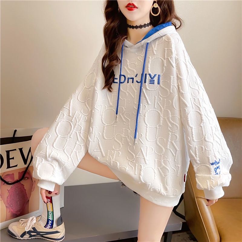 Áo Khoác Hoodie Thêu Chữ Phong Cách Hàn Quốc Thời Trang Mùa Thu Mới Cho Nữ 40-100KG