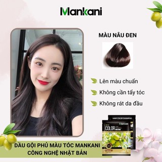 Gói dầu gội nhuộm tóc, thảo dược màu Nâu Đen, Mankani [Chính Hãng]
