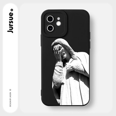 Ốp lưng JURSUE mềm chống bẩn hình độc lạ ngầu đen Cho iPhone 17 16 15 14 13 12 11 Pro Max SE 2020 X XR XS ip 8 7 Plus Y2658