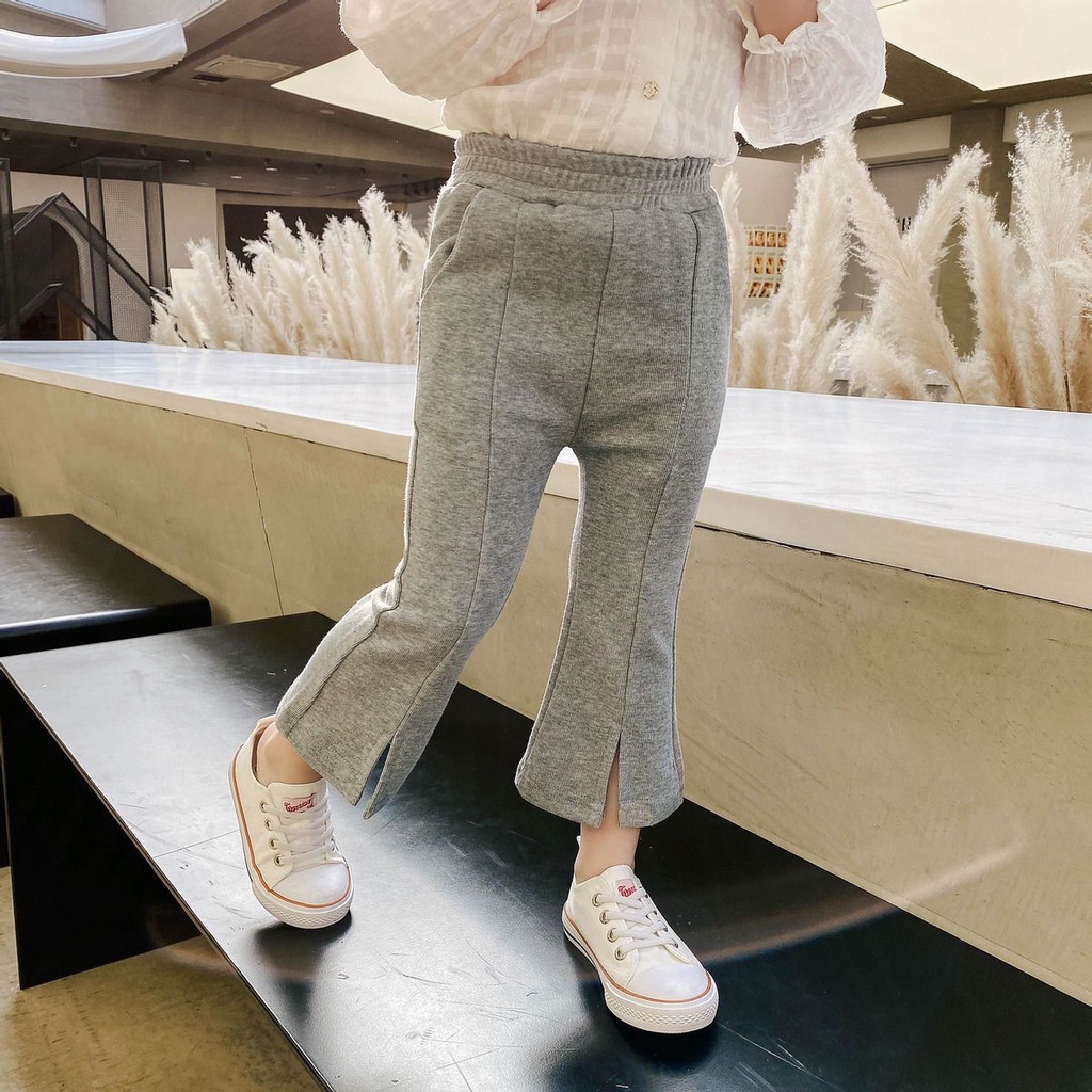 [Babycat] Hàng Có Sẵn Quần Ống Loe Xẻ Tà Phong Cách Hàn Quốc Nhật Bản Thời Trang Xuân Hè Mỏng Phong Cách Mới Cho Bé Gái