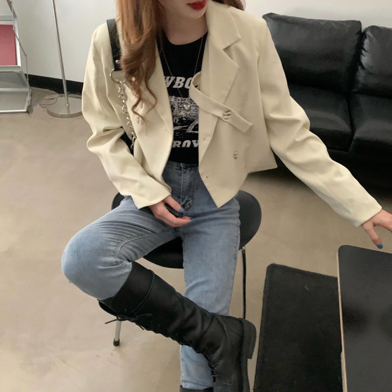 IELGY IELGY Áo Khoác Tay Dài Dáng Rộng Phong Cách Hàn Quốc Dành Cho Nữ