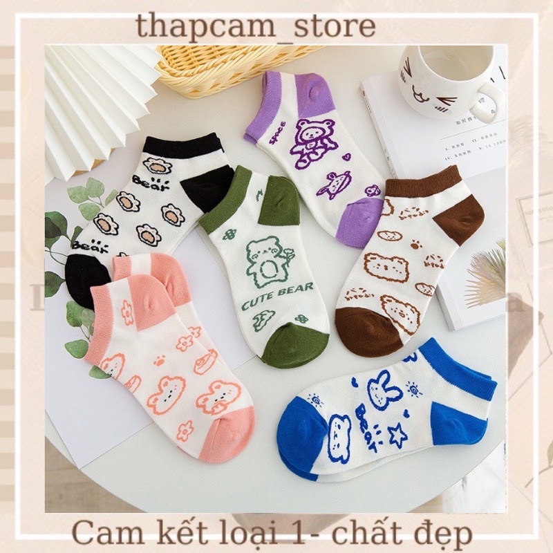 TẤT NỮ CỔ NGẮN HOẠ TIẾT DỄ THƯƠNG B003