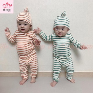 Bộ Dài Tay Mùa Thu Đông Cho Bé Trai Bé Gái Sơ Sinh Minky Mom  Set Đồ Bộ Thu Đông Thun Gân Cho Bé Trai Gái SỌCTỎI