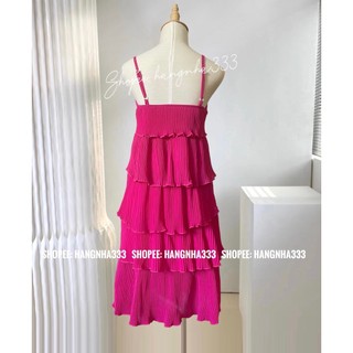 Đầm 2 dây dập ly xếp tầng basic Ulzzang trendy