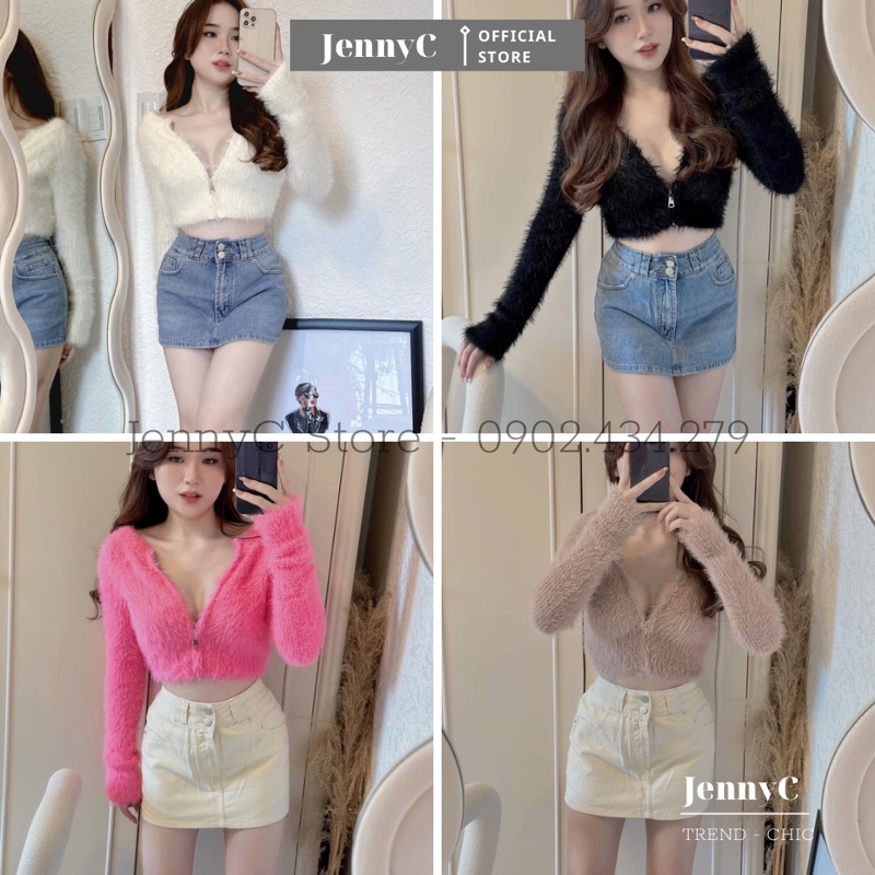 Áo Len dây kéo chất Lông mềm mịn tay dài Freesize có nhiều màu lựa chọn