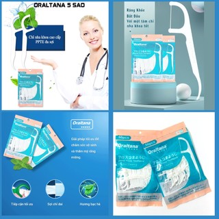 Tăm chỉ nha khoa oraltana giúp làm sạch kẽ răng gói 50 chiếc - tăm nha khoa oraltana, tăm chỉ xỉa răng sợi chỉ nhỏ