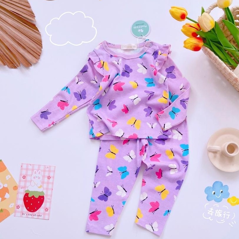 Set Đồ Bộ Quần Dài, Tay Dài Phối Cánh Tiên Chất Thun borip Mềm Mại Cho Bé gái