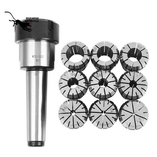 Set 10 đầu kẹp đàn hồi er32 2 / 4 / 6 / 8 / 10 / 12 / 16 / 18 / 20mm + mt3 m12 er32 giá đỡ