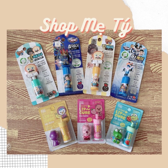 Son dưỡng môi organic PinkFong BabyShark cho bé từ 2 tuổi+ Baby Lip Care nội địa Hàn