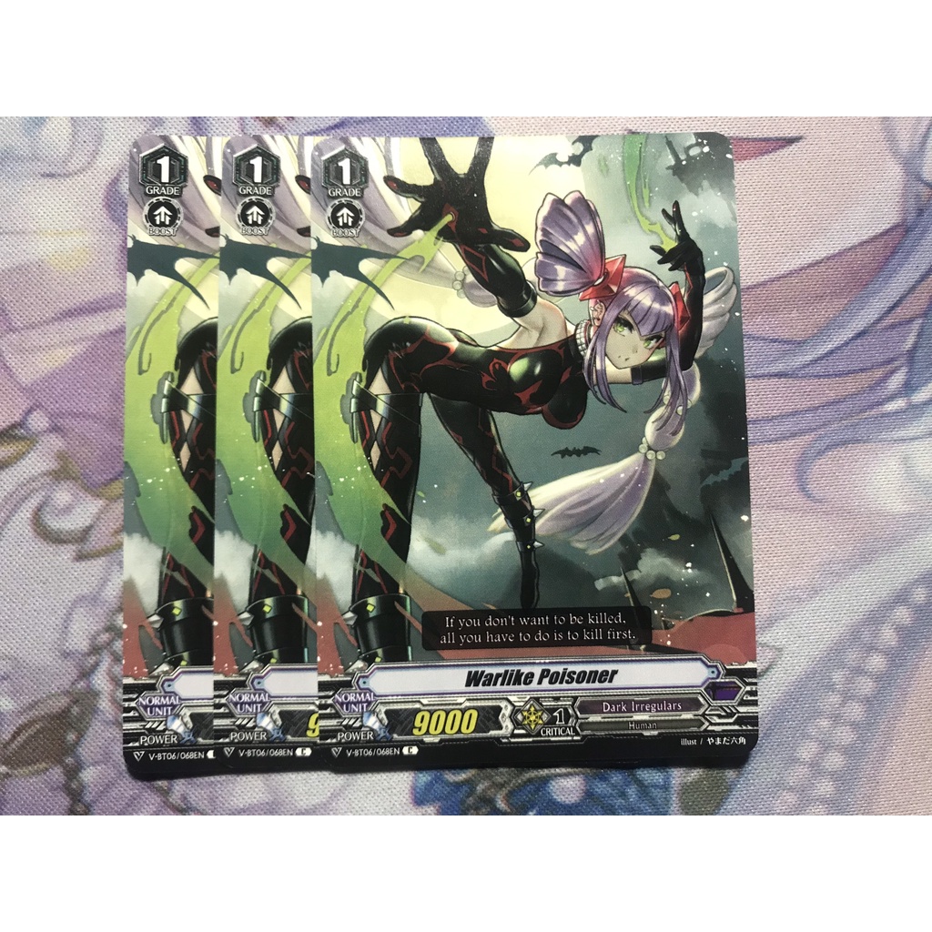 01 lá thẻ hình chính hãng trò chơi vanguard V-BT06/068 Warlike Poisoner – Common (C)