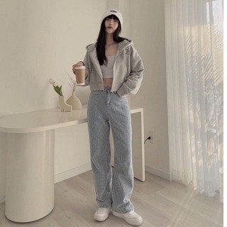 Áo khoác nỉ hoodie croptop yousy nữ - Áo khoát dáng lửng có mũ chất dày dặn kiểu dáng đường phố ulzzang hàn quốc