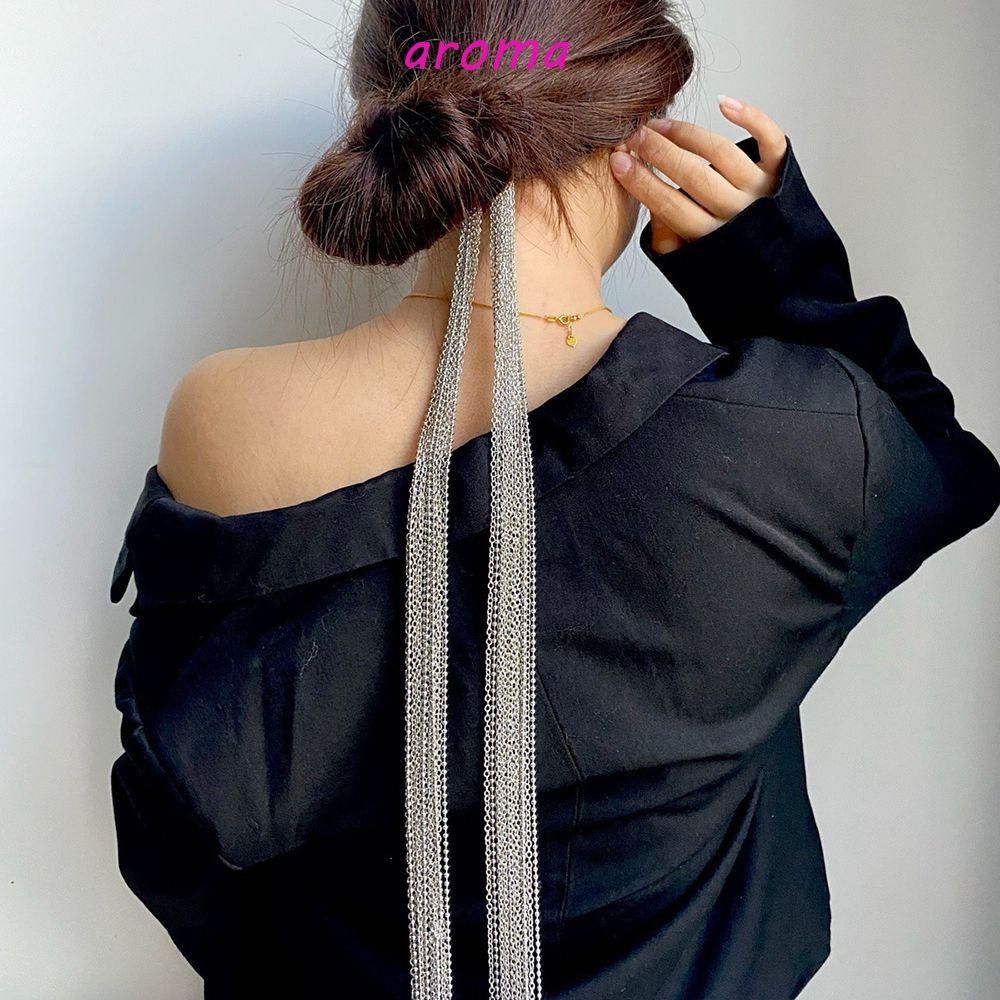 Băng Đô Dây Xích Phối Tua Rua Phong Cách Punk Thời Trang Cho Nữ